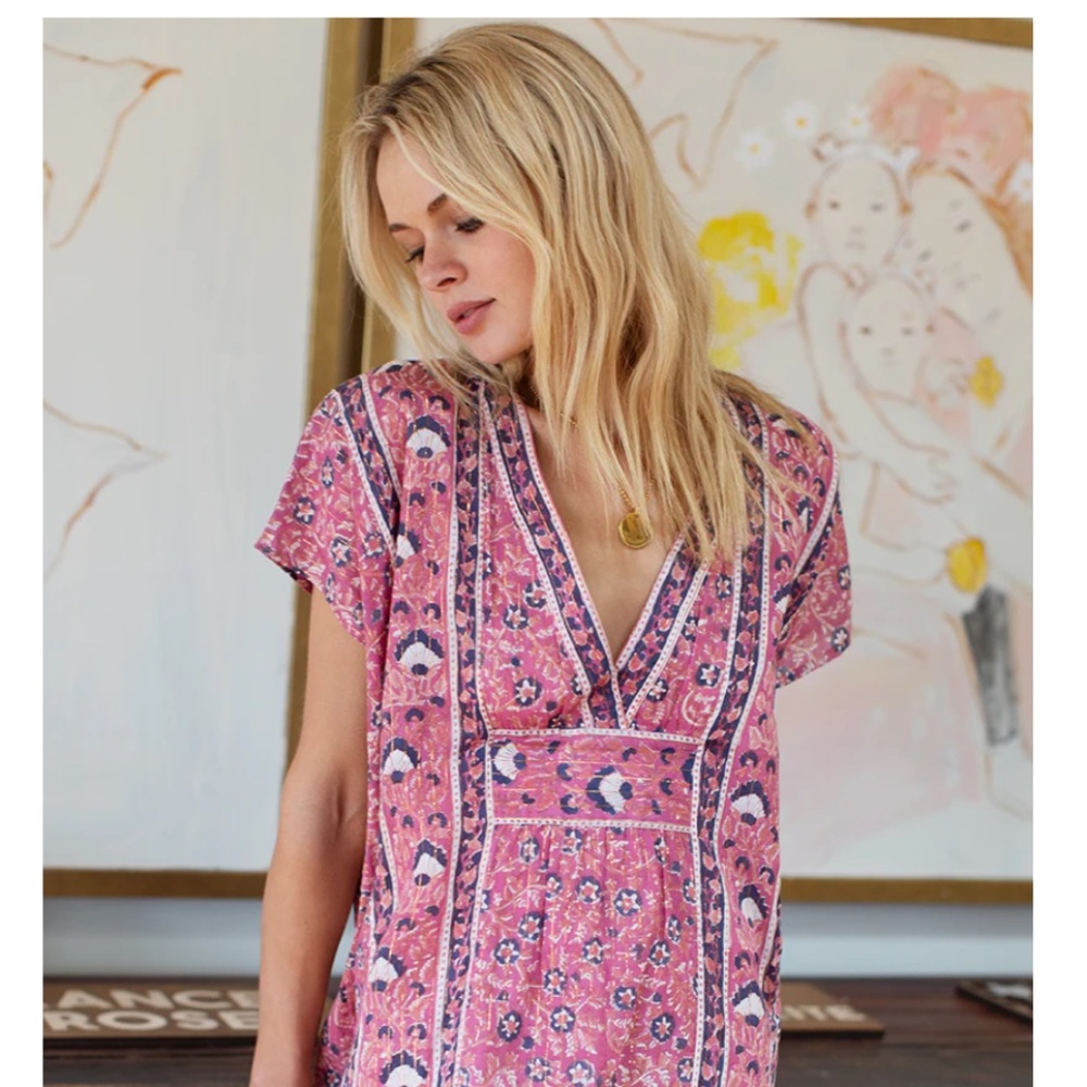 Emerson Fry Francina Rose Lurex Caftan